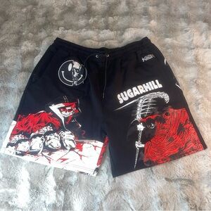Sugarhill Black and Black Graphic Men's Shorts
